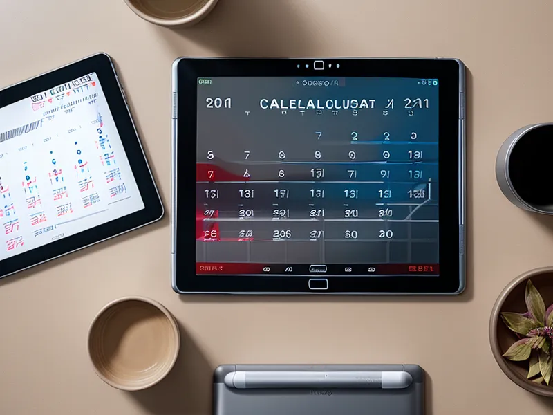 Tablet mit dem Zeitplan für automatisierten Replay-Versand und Launch-Strategie eines Online-Kongresses