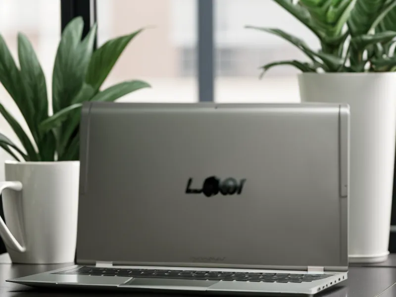 Verschwommene Gruppe im Co-Working-Büro mit Fokus auf geschlossenem Laptop nach High-Ticket-Mastermind-Verkauf