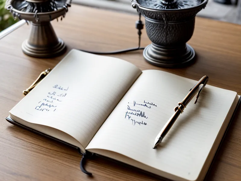 Notizbuch mit handschriftlicher Preisstaffelung für den Online-Kongress-Pass